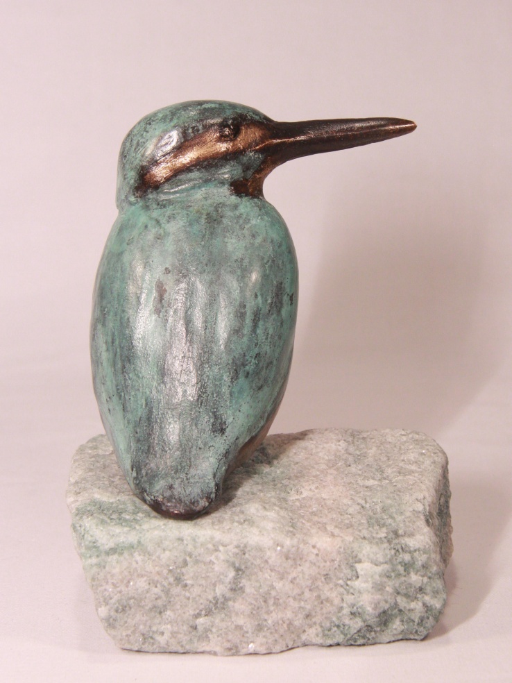 Bronzen sculptuur ijsvogel - beeld cadeau