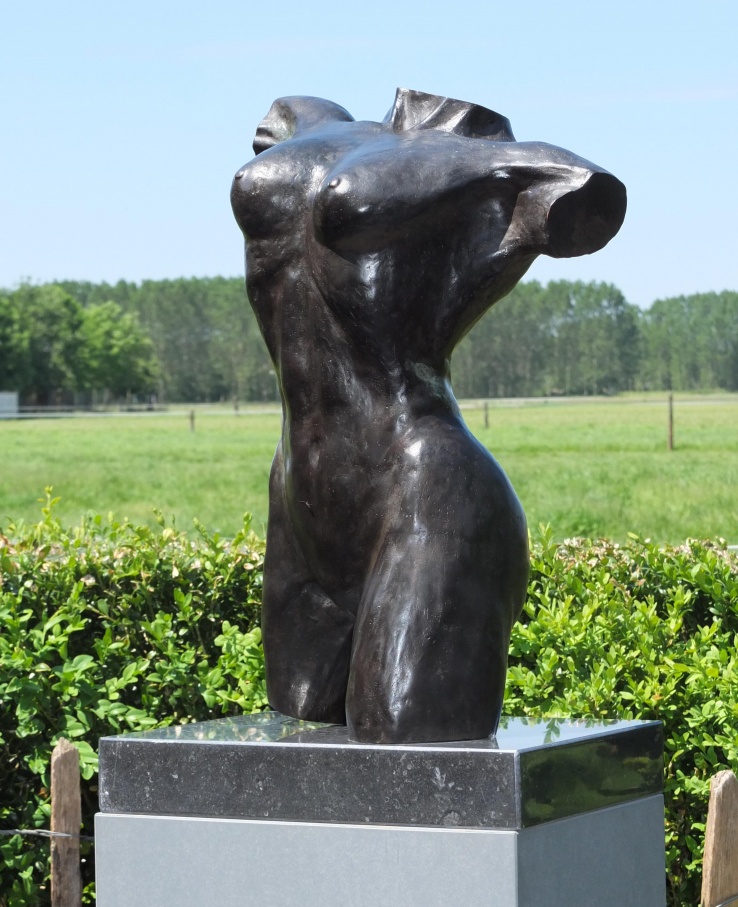 Vrouw  bronzen beeld - female torso