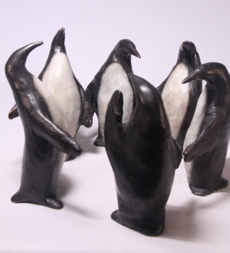 serie pinguins - relatiegeschenk brons per stuk of groepje