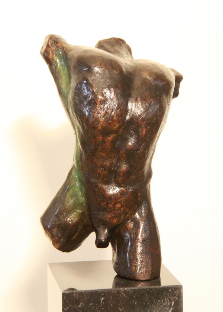 Mannentorso Agapios II - bronzen beeld