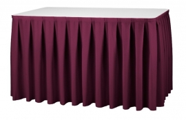 Tafelrok Boxpleat 73 cm hoog bordeaux