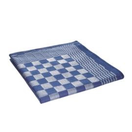 Theedoeken horecakwaliteit 65 x 65 cm blauw/wit (6 stuks)