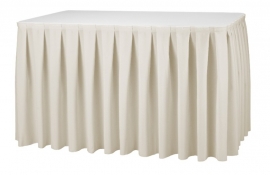 Tafelrok Boxpleat 73 cm hoog crème