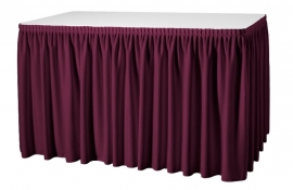 Tafelrok Plissé 73 cm hoog bordeaux