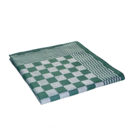 Theedoeken horecakwaliteit 65 x 65 cm groen/wit (6 stuks)