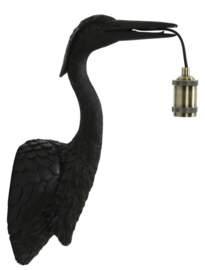 Wandlamp kraanvogel zwart