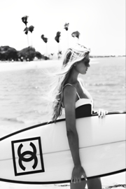 Poster Surfplank wit
