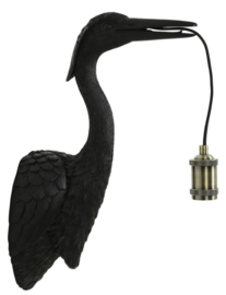 Wandlamp kraanvogel zwart