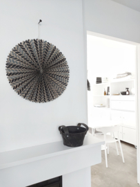 Wandhanger papier zwart- naturel - grijs
