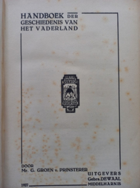 Groen van Prinsterer, Mr. G.-Handboek der Geschiedenis van het Vaderland