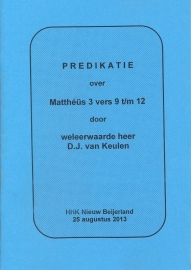 Keulen, D.J. van-Predikatie over Mattheus 3 vers 9 t/m 12 (nieuw)