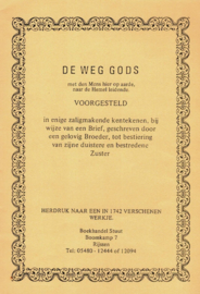 NN-De weg Gods met den Mens hier op aarde naar de Hemel leidende