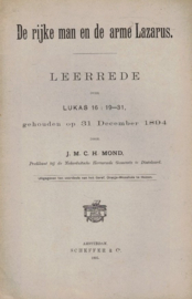 Mond, Ds. J.M.C.H.-De rijke man en de arme Lazarus