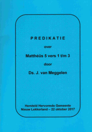 Meggelen, Ds. J. van-Predikatie over Mattheus 5 vers 1 t/m 3 (nieuw)