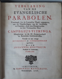 Vitringa, Campegius-Verklaring van de Evangelische Parabolen