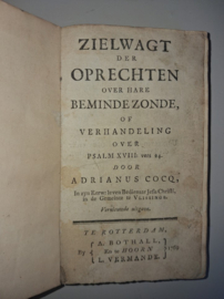 Cocq, Adrianus-Zielwagt der Oprechten over hare Beminde Zonde