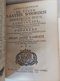 Rambach, Johan Jacob-Overdenkingen over het Lyden van Christus