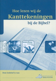 GBS (uitg.)-Lesbrief Hoe lezen wij de kanttekeningen? (nieuw)