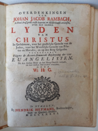 Rambach, Johan Jacob-Overdenkingen over het Lyden van Christus