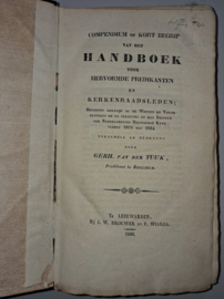Tuuk, Gerh. van der-Compendium of Kort Begrip van het Handboek voor Hervormde Predikanten en Kerkenraadsleden
