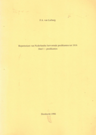 Lieburg, F.A. van-Profeten en hun vaderland - Repertorium Nederlandse Hervormde predikanten