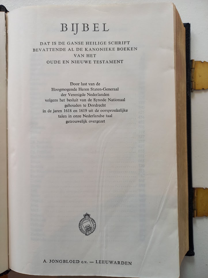 Jongbloed-Bijbel met de Psalmen en enige Gezangen (Statenvertaling)