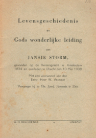 Vermeer, W.-Levensgeschiedenis en Gods wonderlijke leiding van Jansje Storm