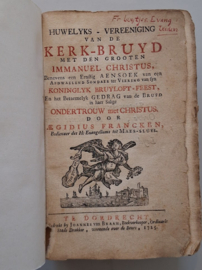 Francken, Aegidius-Huwelyks-Vereeniging van de Kerk-Bruyd met den Grooten Immanuel Christus