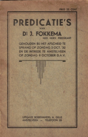 Fokkema, Ds. J.-Predicatie