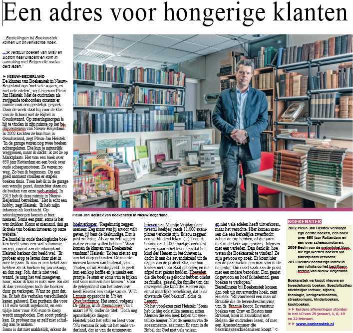 Artikel Boekenstek Nederlands Dagblad