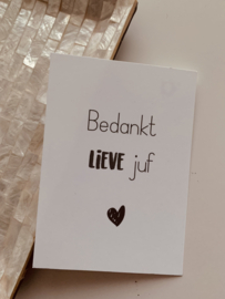 Bedankt lieve juf