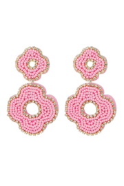 Statement earrings | pink flower