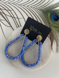 Statement earrings | gold and bleu