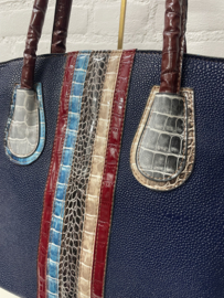 Supergave blauwe tas met prachtige details