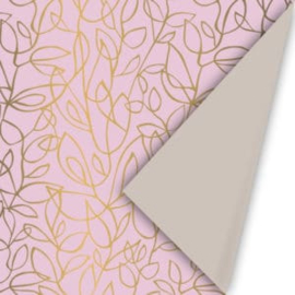 Cadeaupapier | dubbelzijdig taupe en roze