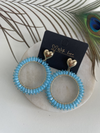 Statement earrings | gold and bleu