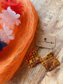 Oranje oorbellen voor Koningsdag 