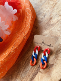 Rood-wit-blauwe oorbellen | Koningsdag