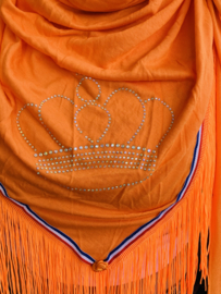 Oranje sjaal | EK sjaal | Koningsdag sjaal met kroontje