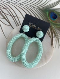 Statement earrings | mint