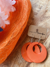 Oranje statement oorbellen | 5 cm