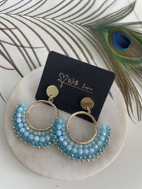 Statement earrings | gold and bleu