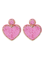 Statement earrings | pink hearts