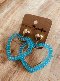 Statement earrings | gold and bleu