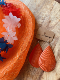 Grote oranje oorbellen | EK oorbellen | oorbellen voor Koningsdag