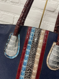 Supergave blauwe tas met prachtige details
