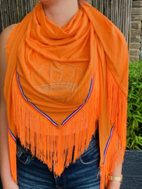 Oranje sjaal | EK sjaal | Koningsdag sjaal met kroontje