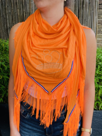 Oranje sjaal | EK sjaal | Koningsdag sjaal met kroontje