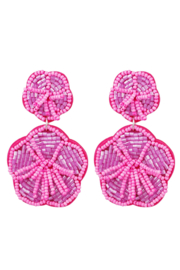 Statement earrings | pink flower
