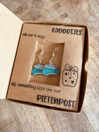 Sinterklaas oorbellen | kleur turquoise